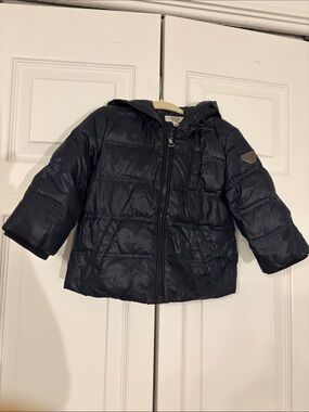 Armani Baby Navy  Hooded Puffer Jacket for Kids Unisex 18 Months